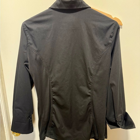 ZAC & RACHEL BUTTON DOWN BLACK TOP
3/4 CUFF SLEEVE RIBBED KNIT INSERTS SIZE M - Picture 9 of 9